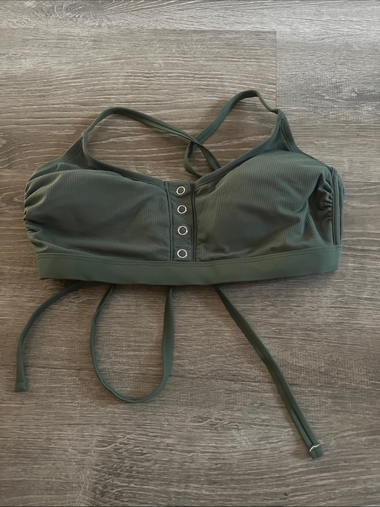 Xhilaration Other - Xhilaration Olive Ribbed Bralette with Front Snap Accents